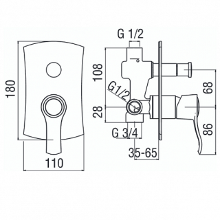 Смеситель Nobili Sofi SI98100CR для душа встраиваемый