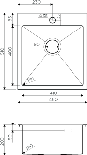 Мойка кухонная Omoikiri Akisame 46-LG нерж.сталь/светлое золото