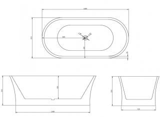Акриловая ванна ABBER AB9201 160x80