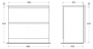 Тумба под раковину BelBagno напольная 90x85см Bianco Lucido ALBANO-900-2C-PIA-BL