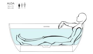 Ванна из искусственного камня Salini Alda S-Stone 101924MRH 160x70см RAL снаружи