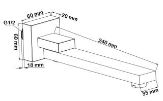 Поворотный излив Swedbe Platta 5512B чёрный