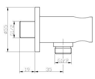 Ручной душ со штуцером-держателем, хром BelBagno ANCONA-DFS-CRM