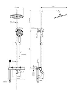 Душевая стойка Wonzon & Woghand The One WW-B3094-MW с термостатом белый матовый