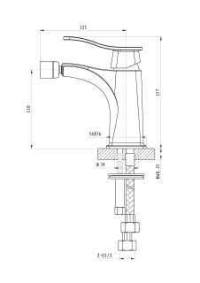 Смеситель для биде Wonzon & Woghand Navia WW-185001-CR хром