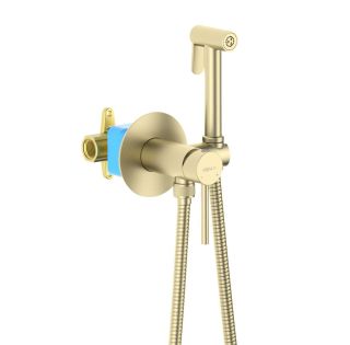 Гигиенический душ со смесителем Aquatek Европа AQ1021BG шлифованное золото