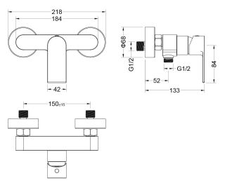 Комплект для ванны Aquatek Лира AQ1431CR 3 в 1 AQ1410CR+AQ1460CR+AQ2018CR хром