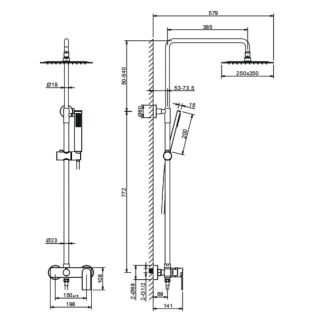 Душевая стойка Aquatek Лира AQ2465MB чёрный матовый