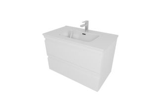 Тумба с раковиной Aquatek Вега AQ77080-MW 81 см белый матовый