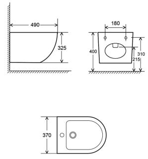 Биде подвесное AQUAme AQM2102MB чёрный матовый