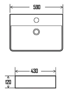 Раковина AQUAme AQM5004 59см белый глянцевый