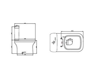 Унитаз напольный Creo Arles AS1002+AS1003+AS1001T
