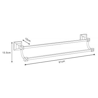 Полотенцедержатель трубчатый AZARIO ALTRE AZ-96002B двойной 60 см