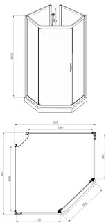Душевая кабина AZARIO DENVER AZ-N10806 900 GREY