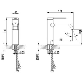 Смеситель для раковины Azario VINCENTE AZ-VPV168326C керамический картридж