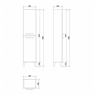Пенал Cersanit MELAR SL-MEL