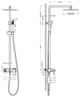 Душевая стойка Timo Selene SX-1030/16 белый матовый