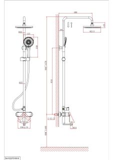 Душевая стойка DQ Bayern.F?rth DA1523705B18 чёрный матовый