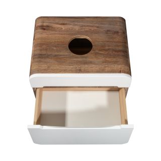 Тумба RUNO Ницца 60 темное дерево белая подвесная под накладной умывальник (00-00002124)