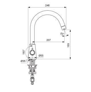 Смеситель Vidima Uno BA356AA для кухни