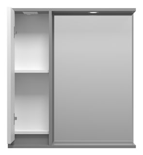 Зеркальный шкаф с подсветкой Brevita Balaton BAL-04075-01-01Л левый 75см белый/серый