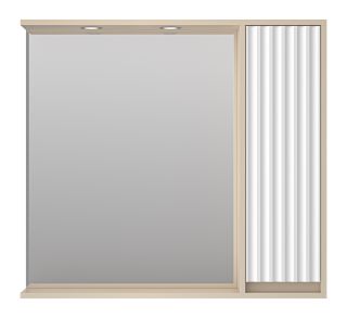 Зеркальный шкаф с подсветкой Brevita Balaton BAL-04090-03-01П правый 90см белый/бежевый