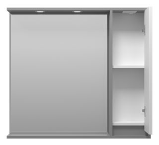 Зеркальный шкаф с подсветкой Brevita Balaton BAL-04090-01-01П правый 90см белый/серый