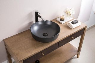 Раковина накладная BelBagno 41см чёрная BB1315-H301