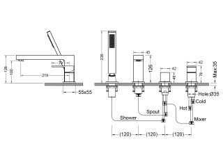 Смеситель на борт ванны Timo Selene 2130/16Y белый матовый