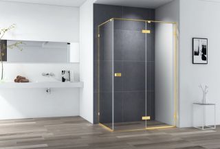 Душевой уголок Cezares Bellagio 140x80см брашированное золото BELLAGIO-AH-1-140/80-C-BORO