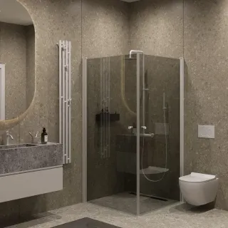 Душевой уголок на монопетле by Deonria U-90-89-6-G-W 90x89см белый/графит