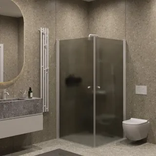 Душевой уголок на монопетле by Deonria U-90-89-6-GM-W 90x89см белый/графит матовый