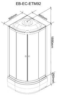 Душевая кабина Parly Bianco 90x90см EBМ92