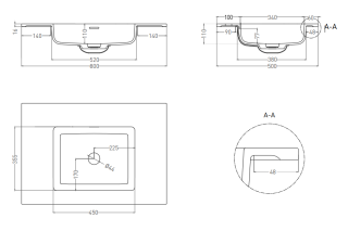 Подвесная раковина Salini Onda S-Stone 1402201M 80см белый матовый