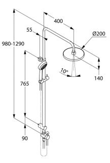 Душевая стойка Kludi Logo Dual shower system хром 6809305-00