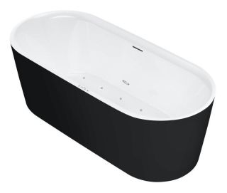 Акриловая ванна Riho Modesty Velvet Sparkle System B090002220 170x76см с аэромассажем чёрный матовый/белый матовый