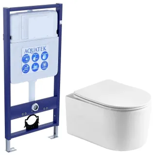 Комплект SET AQUATEK МИЯ Т инсталляция с унитазом
