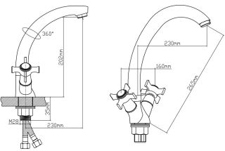 Смеситель для кухни BOOU BA5330-1F-SE020-B723 хром