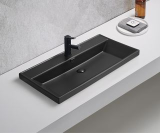 Раковина Gid Bm5580s 72206 встраиваемая сверху черная матовая 81x46.5x15