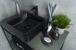 Раковина Gid Bm965 53339 накладная черная матовая 38.5x38.5x13.5