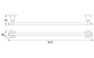 Полотенцедержатель Rose RG1917H 67см чёрный