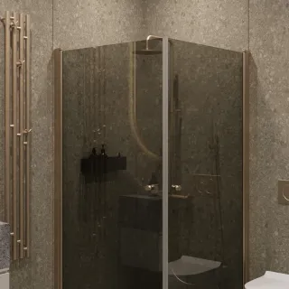 Душевой уголок на монопетле by Deonria U-90-89-6-G-BR 90x89см бронза/графит