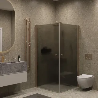 Душевой уголок на монопетле by Deonria U-90-89-6-GM-BR1 90x89см бронза/графит матовый