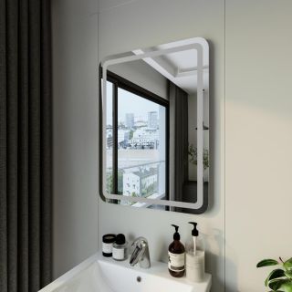 Зеркало с подсветкой Бриклаер Эстель-1 4627125414213 60 см кнопочный выключатель