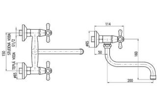 Смеситель для кухни Rav Slezak Morava Retro MK101.5/21 черный