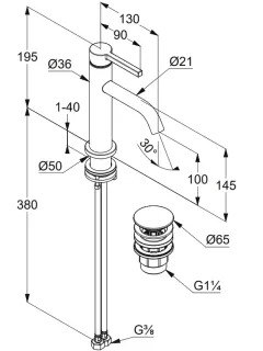 Смеситель для раковины Kludi Nova Fonte Pura 20289N515 брашированный никель