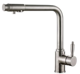 Смеситель для кухни Haiba HB70301 с подключением фильтра питьевой воды сталь