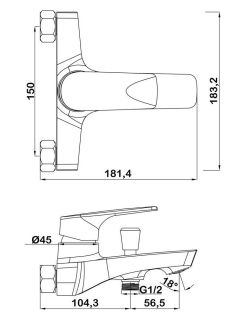 Смеситель для ванны Swedbe Venado 1630 хром