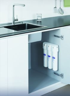 Смеситель для кухни Swedbe Selene Plus K8540K в комплекте с фильтром Аквафор Кристалл нержавеющая сталь