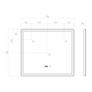 Зеркало с подсветкой Vigo Geometry Luxe 210 80 см